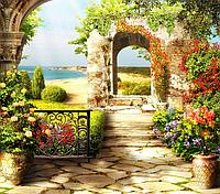 Красивый сад с арочной стеной 19-0066