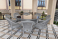 Комплект мебели Деко комфорт (стол и стулья) Deko Comfort - Круглый стол, стул 8 шт., Серый