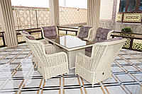 Комплект мебели Авангард классик (стол и стулья) Avangard Classic - Прямоугольный стол, стул 6 шт., Белый травертин