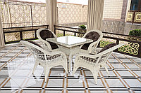 Комплект мебели Изабелла (стол и стулья) Izabella - Прямоугольный стол, стул 4 шт., Белый травертин