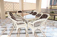 Комплект мебели Изабелла (стол и стулья) Izabella - Прямоугольный стол, стул 10 шт., Белый травертин