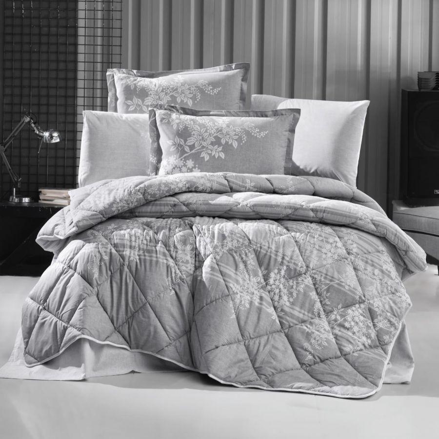 Набор постельного белья с одеялом Ранфорс Clasy GW BOVA 01 (2-х спальное) Gray Турция - фото 1 - id-p111697177