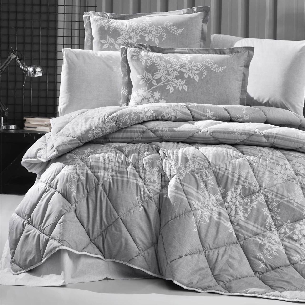 Набор постельного белья с одеялом Ранфорс Clasy GW BOVA 01 (2-х спальное) Gray Турция - фото 2 - id-p111697177
