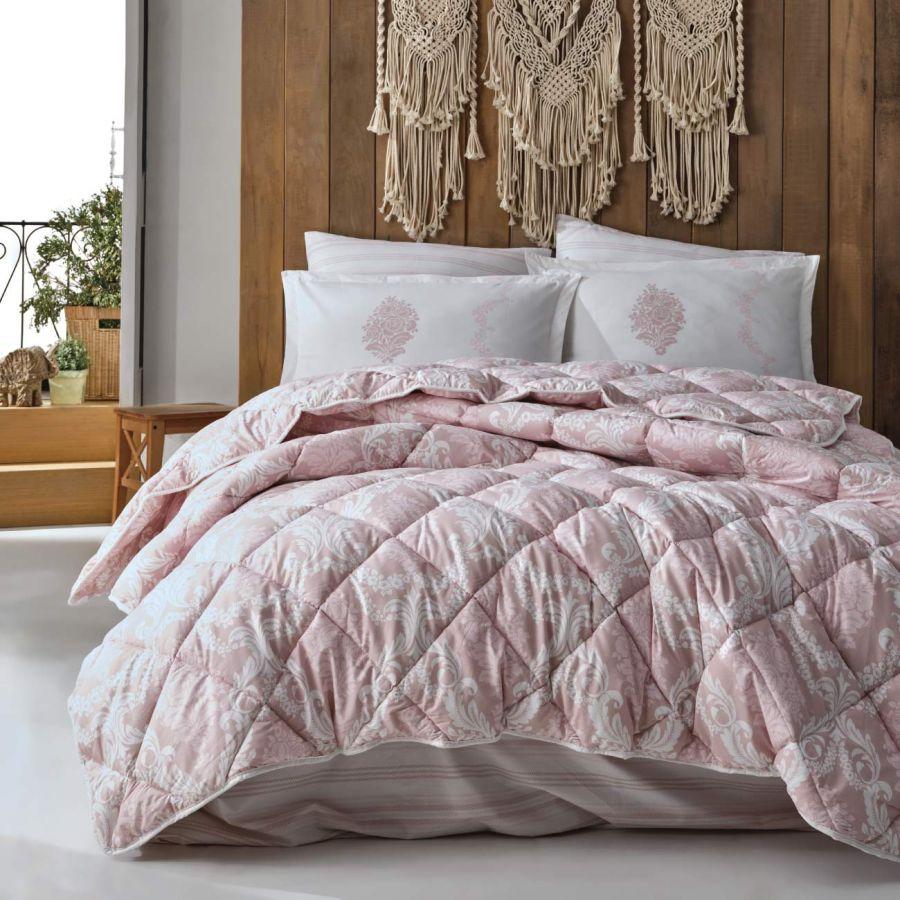 Набор постельного белья с одеялом Ранфорс Clasy GW FIORITA 01 (2-х спальное) Pink Турция - фото 1 - id-p111697186