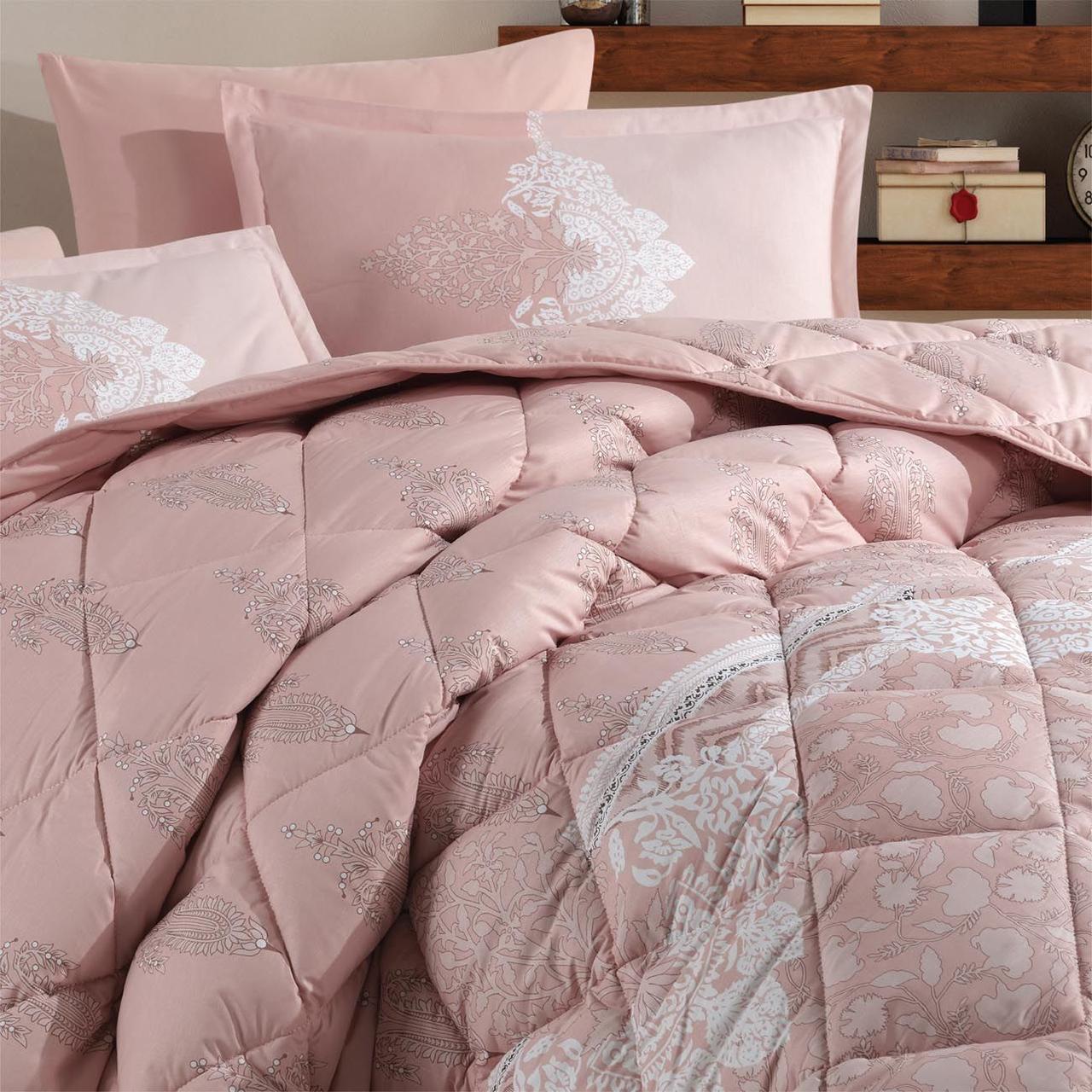 Набор постельного белья с одеялом Ранфорс Clasy GW LEVURE 01 (2-х спальное) Pink Турция - фото 3 - id-p111697196