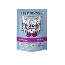 Best Dinner Паучи Влаж.кор д/кошек Exclusive Vet Profi Urinary кусочки в соусе с Курицей 0,085 кг