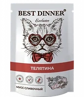 Best Dinner Паучи Влаж.кор д/кошек Exclusive Мусс сливочный /Телятина/ - 0,085 кг