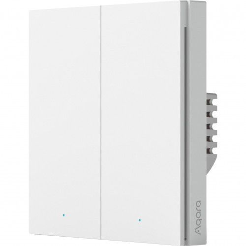 Aqara Выключатель настенный двухклавишный Smart Wall Switch H1 Zigbee 3.0 White (AK074EUW01/WS-EUK04) - фото 1 - id-p111700420
