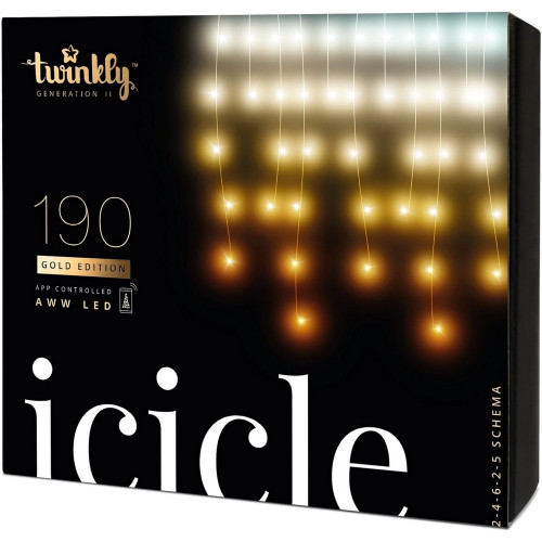 Twinkly Гирлянда Icicle 190 AWW LED Gold Edition (TWI190GOP-TEU) - фото 4 - id-p111699915