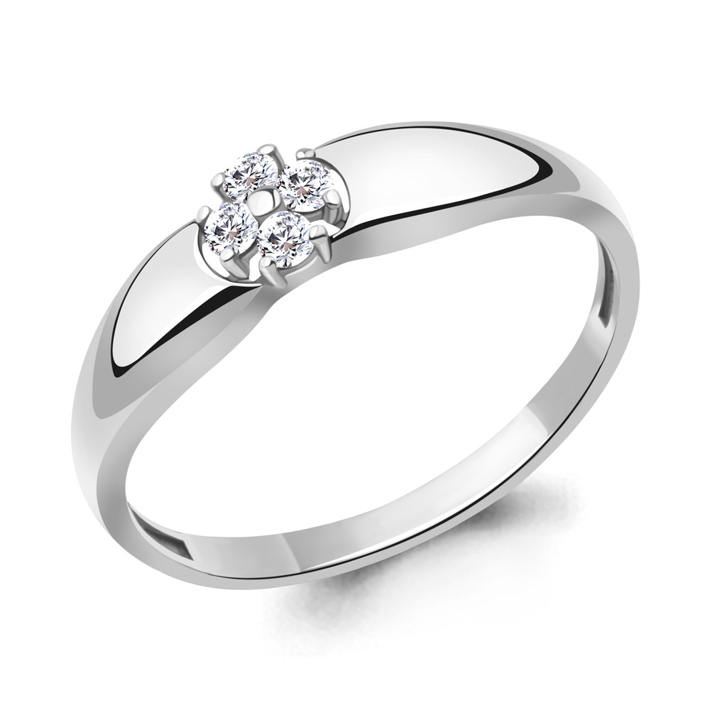 Серебряное помолвочное кольцо Фианит Aquamarine 68023А.5 покрыто родием