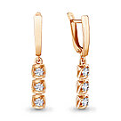 Серьги длинные из серебра Фианит Aquamarine 46409.6 коллекц. Отражение, фото 3