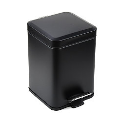 WBS023B Урна с педалью квадратная черная 6 л.