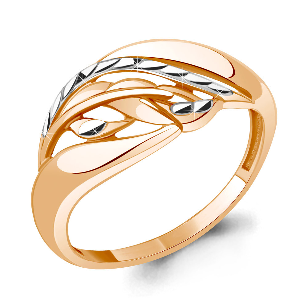 Серебряное кольцо Aquamarine 54744.6 позолота