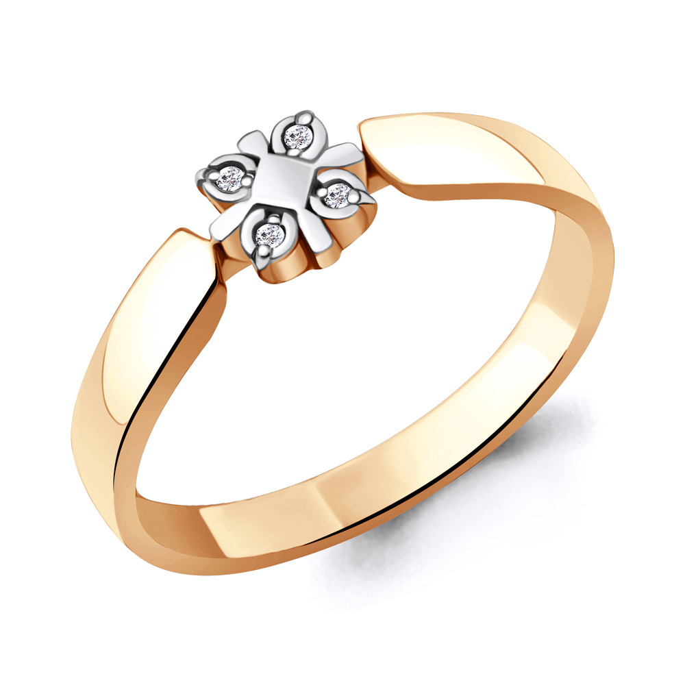 Серебряное кольцо  Бриллиант Aquamarine 060183.6 позолота