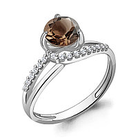 Серебряное кольцо Топаз Свисс Блю Aquamarine 6541201А.5 покрыто родием