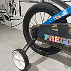 Детский двухколесный велосипед "Prego 2".14" колеса. С боковыми колесиками. Синий., фото 6