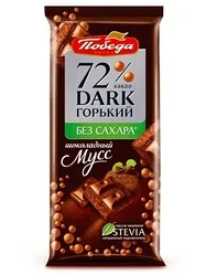 Победа вкуса Шоколад "Пористый горький без сахара "Шоколадный мусс", 65г