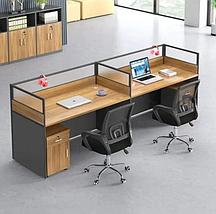 Офисный стол 2хместный с высокими  перегородками, фото 2