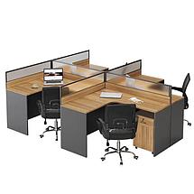 Офисный стол 4хместный с высокими  перегородками, фото 3