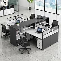 Офисный стол 6ти-местный с высокими  перегородками, фото 3