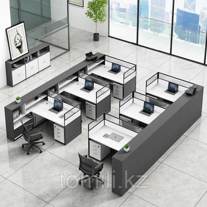 Офисный стол 6ти-местный с высокими перегородками - фото 4 - id-p111711747