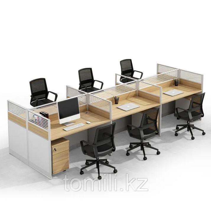 Офисный стол 6ти-местный с высокими перегородками - фото 2 - id-p111711747