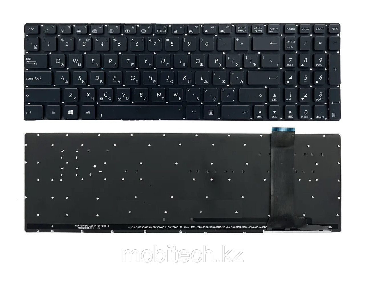 Клавиатуры Asus N56 N550 G56 N750 N76 Q550 0KNB0-6621RU00 клавиатура c RU/ EN раскладкой черная с подсветкой, фото 1