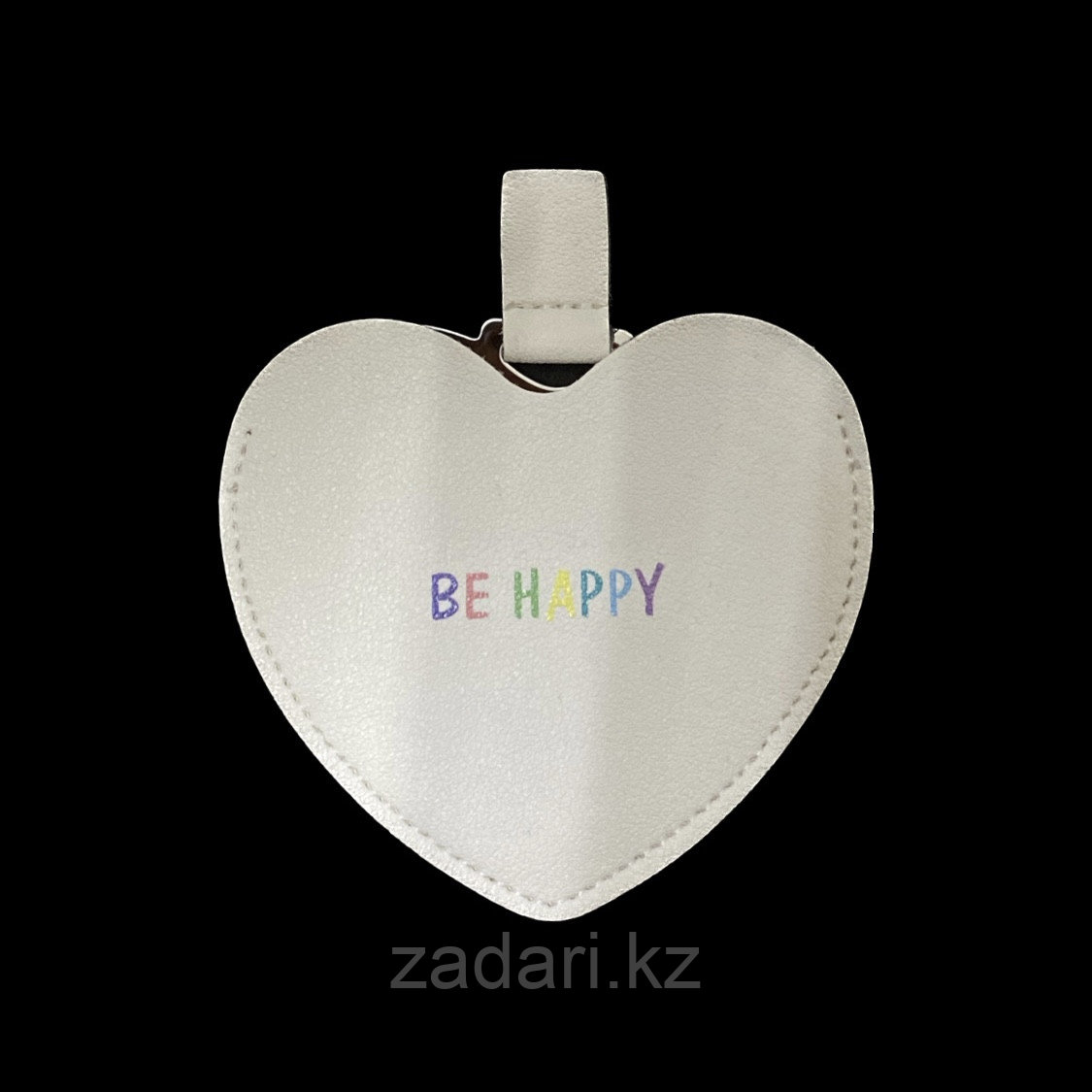 Зеркало «Be happy» сердце с чехлом, фото 1