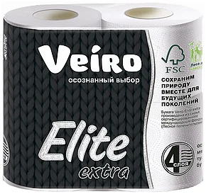 Бумага туалетная  Veiro Elit  4 рулона 9С44