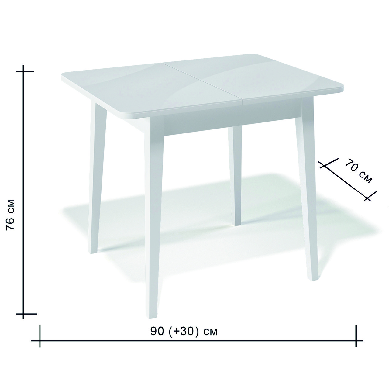 Стол KENNER 900 М белый/стекло белое глянец - фото 10 - id-p93267058