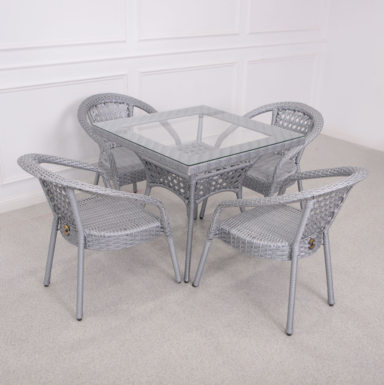 Комплект мебели (стол и стулья) Деко классик - Прямоугольный стол, стул 4 шт., Серый - фото 2 - id-p111354360