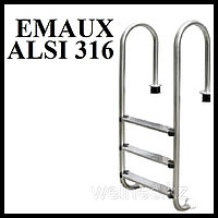 Лестница набортная для бассейнов с солевым хлоринатором Emaux NMU-315 (нержавеющая сталь ALSI 316, 3 ступени)