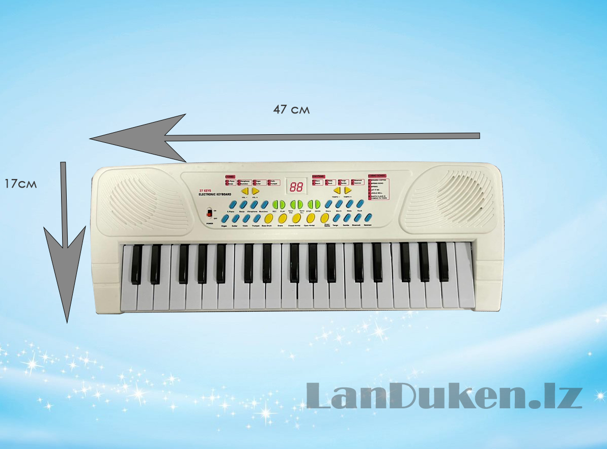 Детское интерактивное пианино-синтезатор 8 тонов, 37 клавиш + 1 микрофон, USB CONNECTOR - фото 4 - id-p111719498