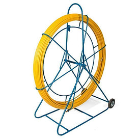 Устройство для затяжки (протяжки) кабеля на тележке, D=11mm, L=100m, желтого цвета