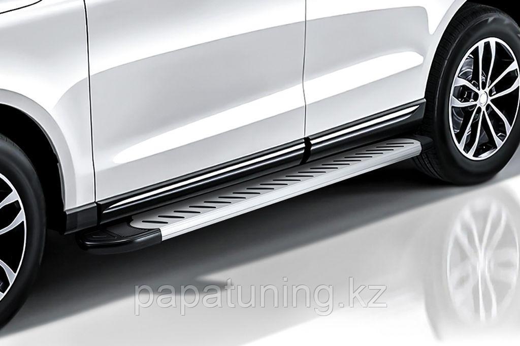 Пороги алюминиевые Slitkoff "Prestige Silver" 1600 серебристые Lifan X60 (2011-2015) - фото 3 - id-p111050324
