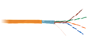 Кабель F/UTP 4 пары, Кат.5e, одножильный, медный, внутренний, LSZH, оранжевый, 305м, шт