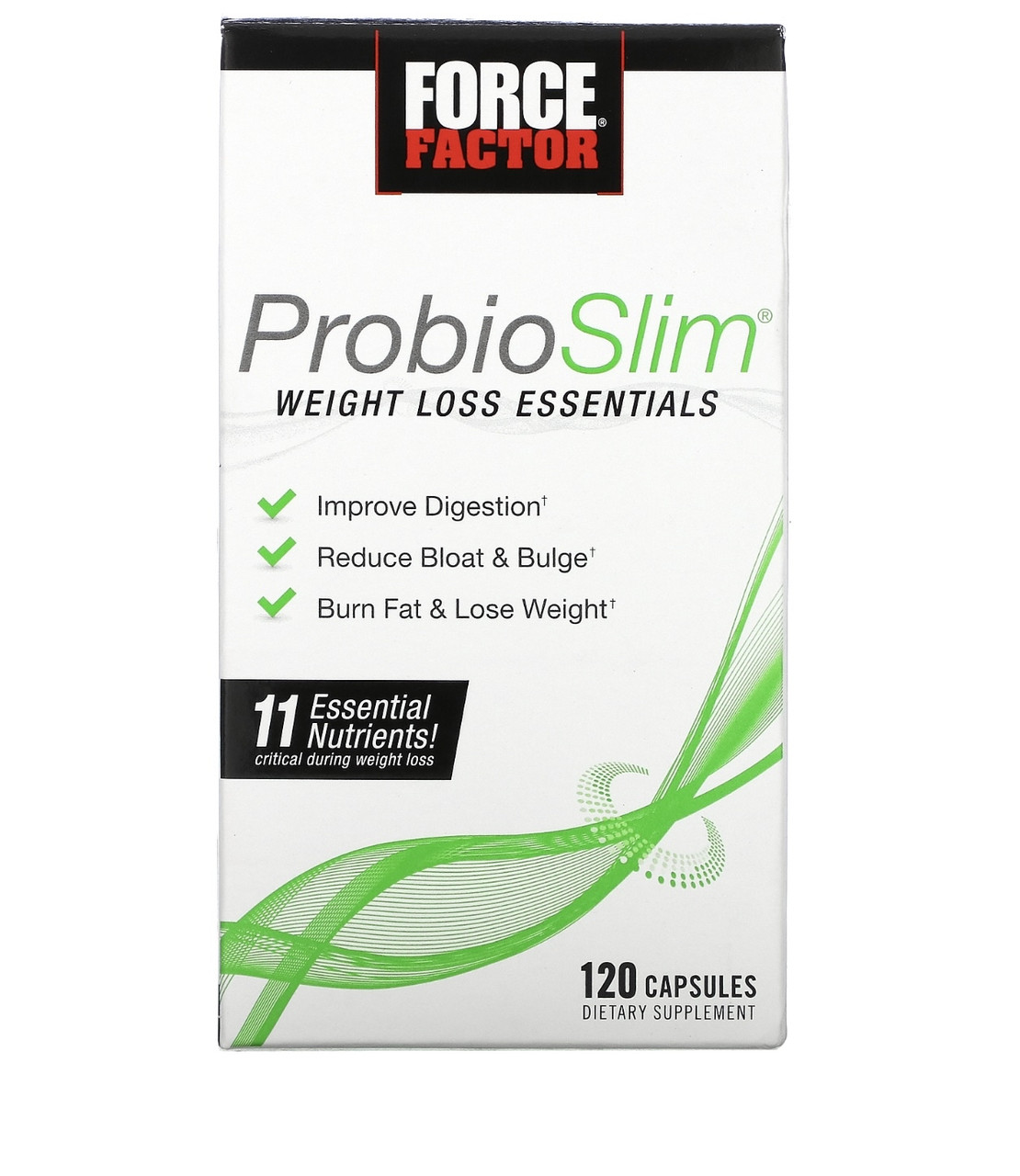 Force factor probioslim, незаменимые питательные вещества для снижения веса, 120 капсул - фото 1 - id-p111730733