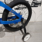 Детский двухколесный велосипед "Prego 2".18" колеса. Алюминиевый. Облегченный. С боковыми колесиками. Синий., фото 3