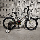Детский двухколесный велосипед "Prego 2".18" колеса. Алюминиевый. Облегченный. С боковыми колесиками. Серый., фото 6