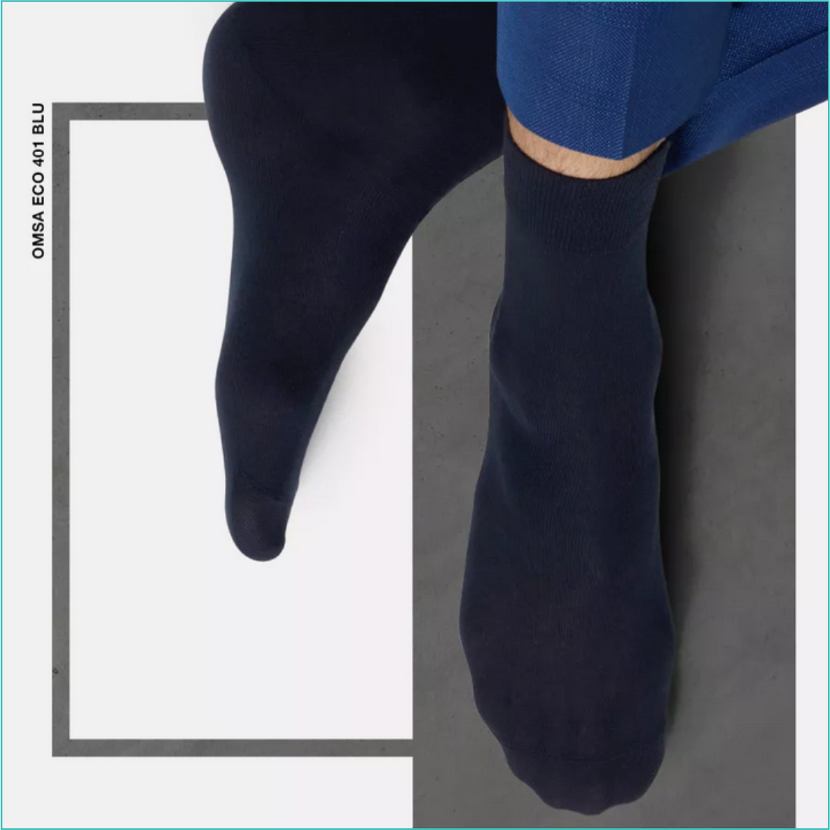 Носки мужские "OMSA" Синие (Размер 39-41 высокие) - фото 4 - id-p111730802