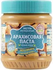 Арахисовая паста АЗБУКА ПРОДУКТОВ ЭКСТРА без сахара с кусочками арахиса 340г