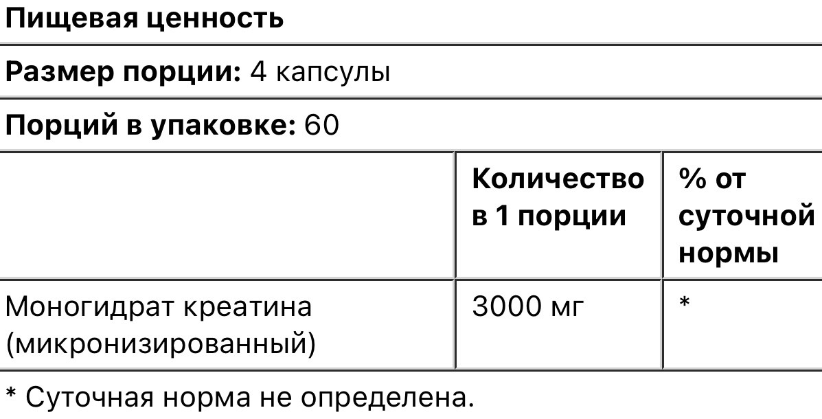 Primaforce моногидрат креатина, 750мг, 240 капсул - фото 3 - id-p111731598