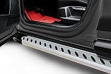 Пороги алюминиевые Slitkoff "Prestige Silver" 2100 серебристые Lada LARGUS (2012-2021), фото 4