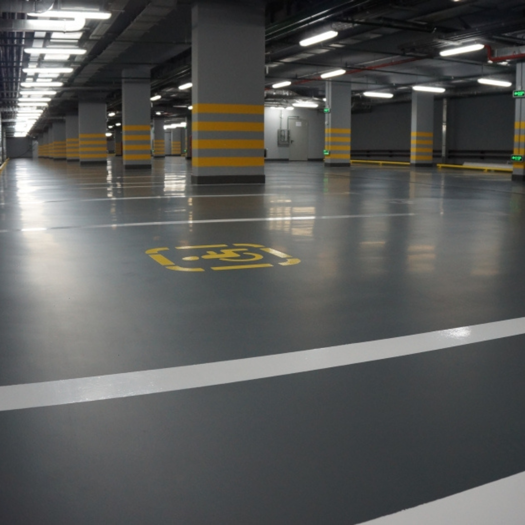 Наливной полиуретановый пол для паркинга, фото 1