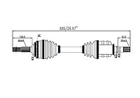 Привод левый TOYOTA CAMRY XV10\XV20\ SOLARA XV20 \ 5S \ 2,2л \ 4341006560, 434100W180