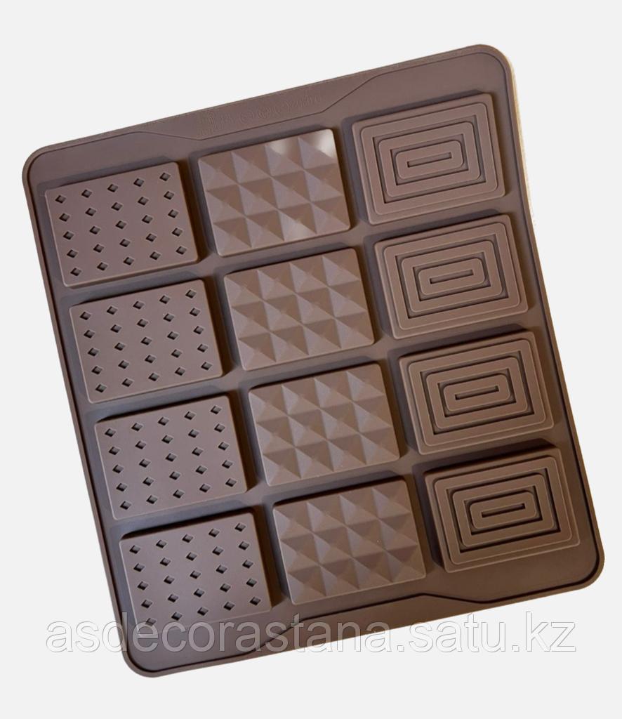 Форма силиконовая для шоколада "Мини-плитки ассорти" 12 ячеек, 21*19*0,6см