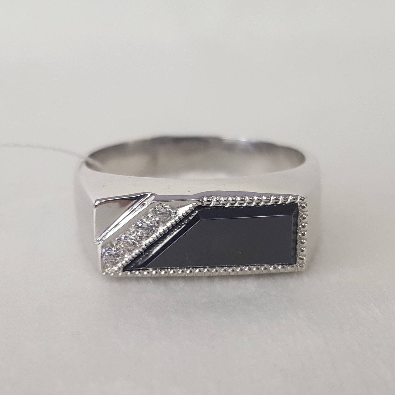 Кольцо TEOSA Т-115001 серебро с родием вставка фианит - фото 1 - id-p111733204