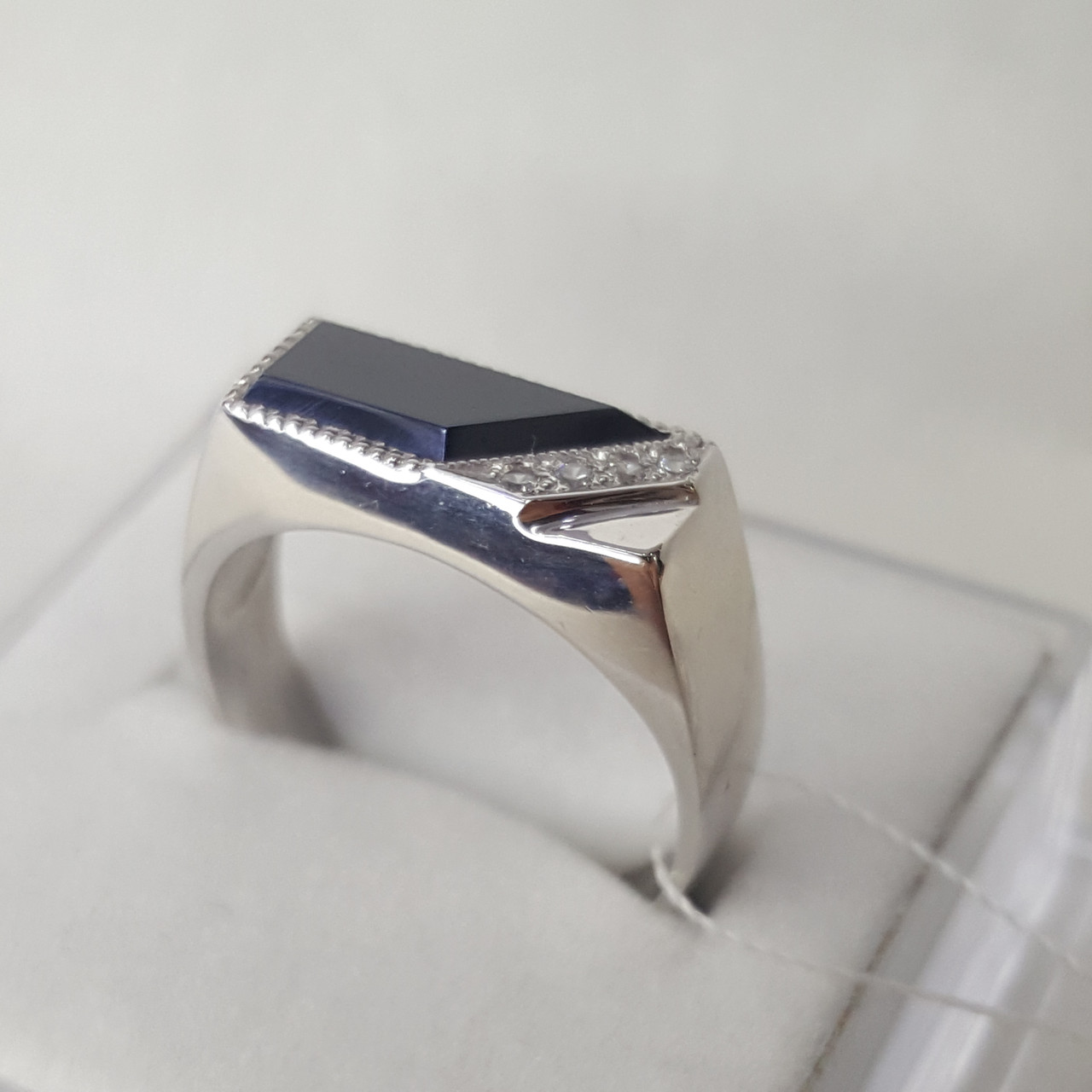 Кольцо TEOSA Т-115001 серебро с родием вставка фианит - фото 2 - id-p111733204