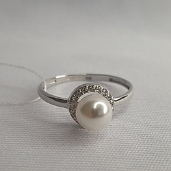 Серебряное кольцо с  TEOSA 10134-2969-PLS покрыто  родием