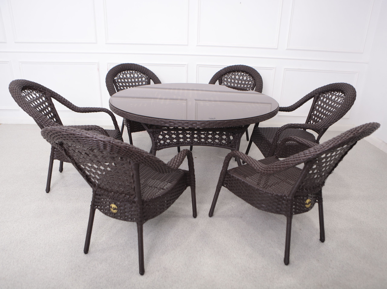 Комплект мебели Деко комфорт (стол и стулья) Deko Comfort - комплект 2-10 персон 6, Круглый стол, Шоколад - фото 4 - id-p111733414